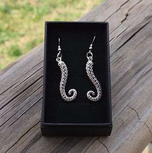 Nautical Silver Tentacle Octopus Earrings